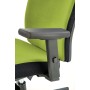 POP fotel pracowniczy, kolor: pasek boczny - czarny RN60999, front - zielony M38Meble Nowy Styl 