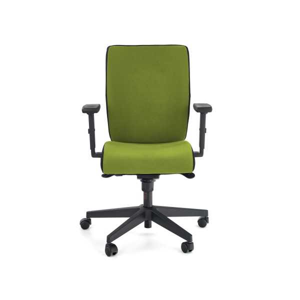 POP fotel pracowniczy, kolor: pasek boczny - czarny RN60999, front - zielony M38Meble Nowy Styl 