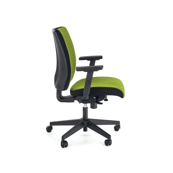 POP fotel pracowniczy, kolor: pasek boczny - czarny RN60999, front - zielony M38Meble Nowy Styl 