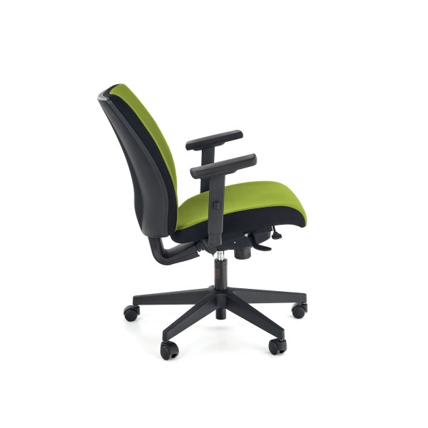 POP fotel pracowniczy, kolor: pasek boczny - czarny RN60999, front - zielony M38Meble Nowy Styl 