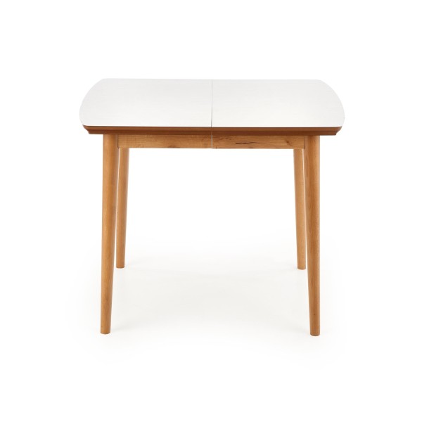 BARRET stół kolor blat - biały mat, nogi - dąb lefkas (90-190x80x75 cm) (1p1szt)Stoły szklane i mdf 