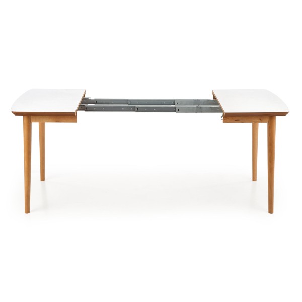 BARRET stół kolor blat - biały mat, nogi - dąb lefkas (90-190x80x75 cm) (1p1szt)Stoły szklane i mdf 