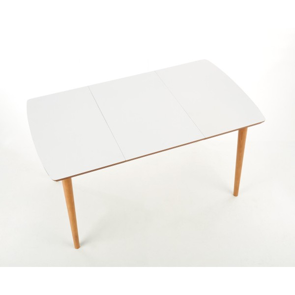 BARRET stół kolor blat - biały mat, nogi - dąb lefkas (90-190x80x75 cm) (1p1szt)Stoły szklane i mdf 