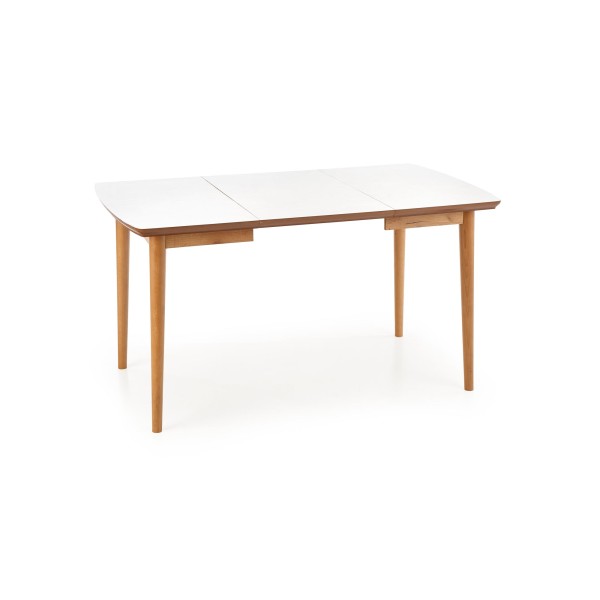 BARRET stół kolor blat - biały mat, nogi - dąb lefkas (90-190x80x75 cm) (1p1szt)Stoły szklane i mdf 
