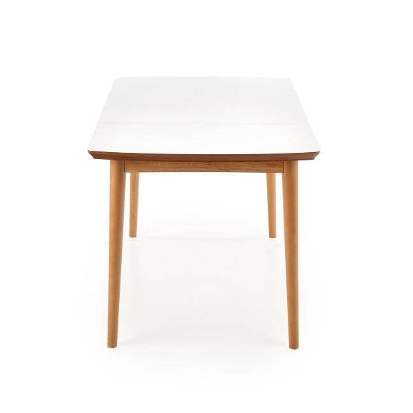BARRET stół kolor blat - biały mat, nogi - dąb lefkas (90-190x80x75 cm) (1p1szt)Stoły szklane i mdf 