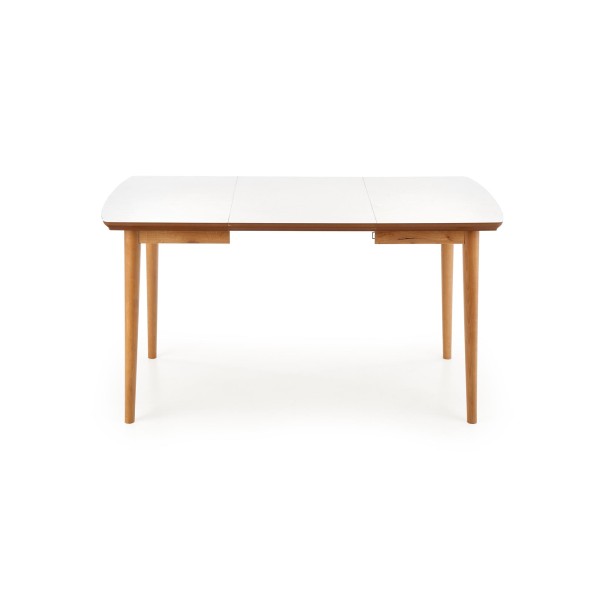 BARRET stół kolor blat - biały mat, nogi - dąb lefkas (90-190x80x75 cm) (1p1szt)Stoły szklane i mdf 