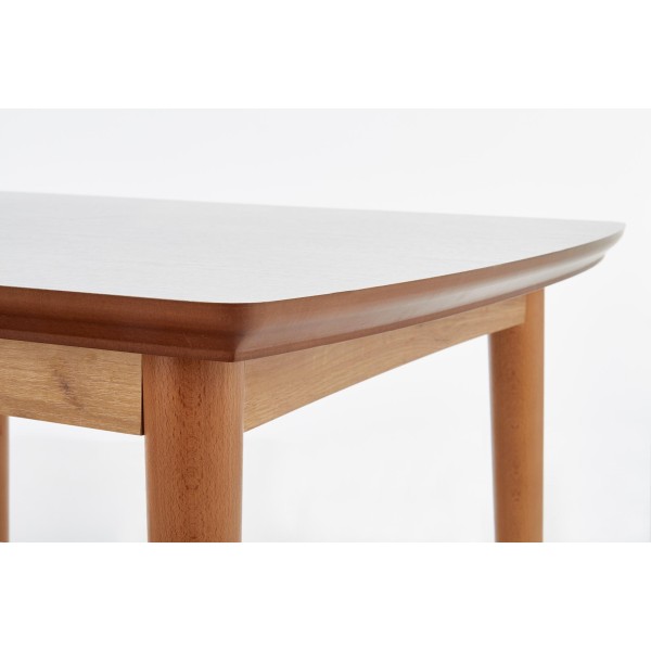 BARRET stół kolor blat - biały mat, nogi - dąb lefkas (90-190x80x75 cm) (1p1szt)Stoły szklane i mdf 