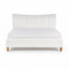 Łóżko tapicerowane białe ekoskóra 160x200 SANDY