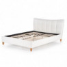 Łóżko tapicerowane białe ekoskóra 160x200 SANDY