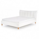 Łóżko tapicerowane białe ekoskóra 160x200 SANDY Halmar