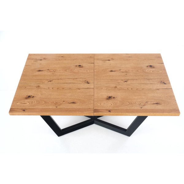 MASSIVE stół rozkładany 160-250x90x77 cm jasny dąb/czarny (2p1szt)Stoły szklane i mdf 