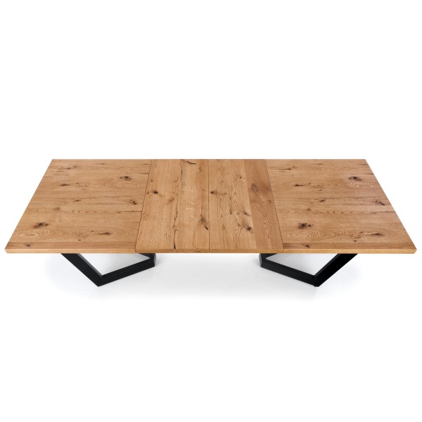 MASSIVE stół rozkładany 160-250x90x77 cm jasny dąb/czarny (2p1szt)Stoły szklane i mdf 