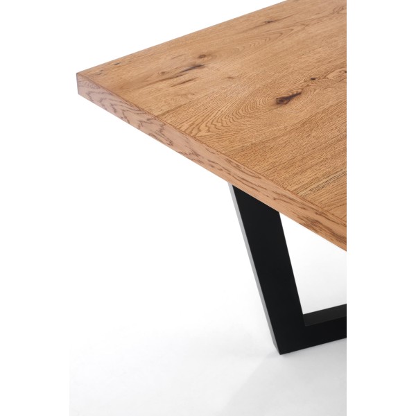 MASSIVE stół rozkładany 160-250x90x77 cm jasny dąb/czarny (2p1szt)Stoły szklane i mdf 