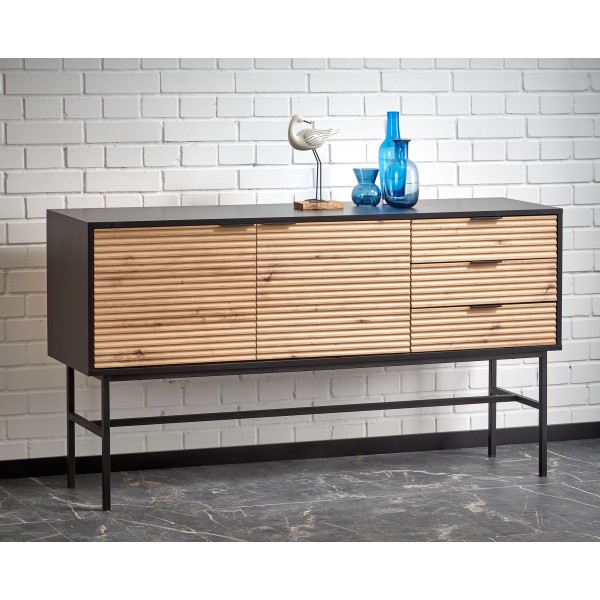 MURANO KM-1 komoda dąb artisan/czarny (2p1szt)Kolekcje 