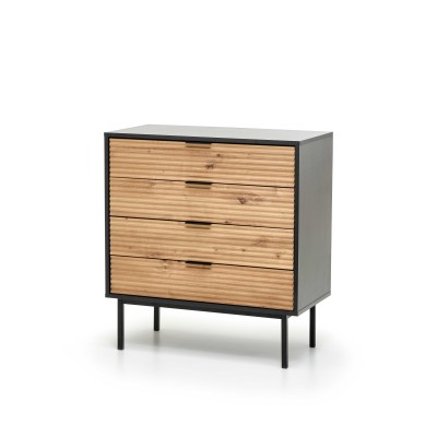 MURANO KM-2 komoda dąb artisan/czarny