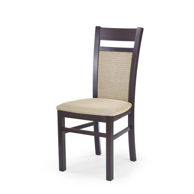 GERARD2 krzesło ciemny orzech / tap: Torent Beige (1p2szt)Krzesła drewniane 