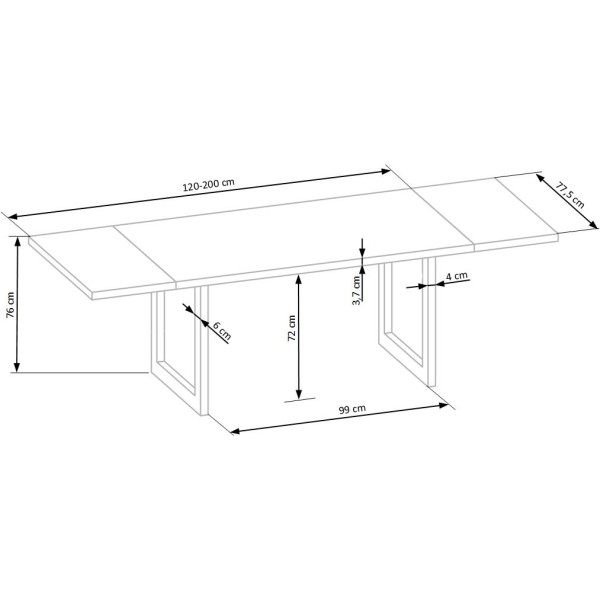 RADUS 120x78 MDF + okleina naturalna kolor: dąb naturalny (2p1szt)Stoły szklane i mdf 