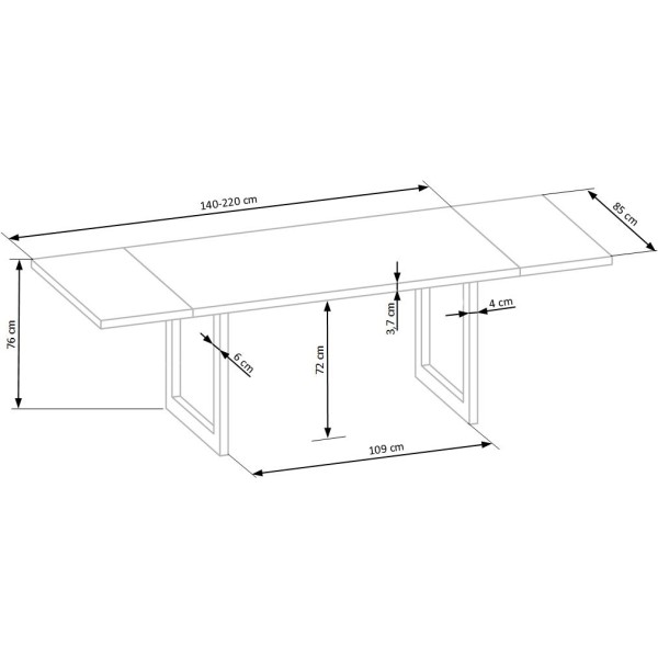 RADUS 140x85 drewno lite - dębowe kolor: dąb naturalny (2p1szt)Stoły szklane i mdf 