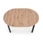 RINGO stół kolor blat dąb artisan, nogi - czarny (102-142x102x76 cm) (2p1szt)Stoły szklane i mdf 