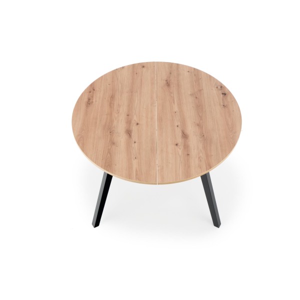 RUBEN stół kolor blat - dąb artisan, nogi - czarny (102-142x102x75 cm) (2p1szt)Stoły szklane i mdf 