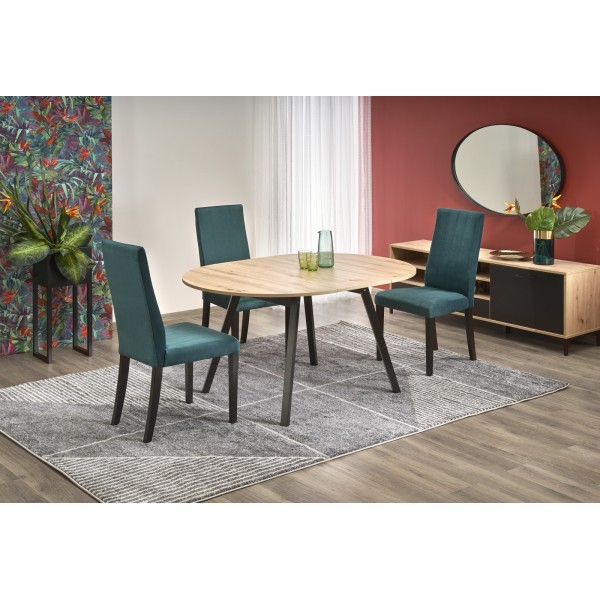 RUBEN stół kolor blat - dąb artisan, nogi - czarny (102-142x102x75 cm) (2p1szt)Stoły szklane i mdf  RUBEN stół kolor blat - dąb artisan, nogi - czarny (102-142x102x75 cm) (2p1szt)Stoły szklane i mdf