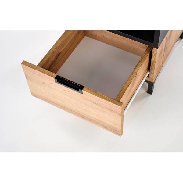 SILVIA szafka nocna, dąb wotan - czarny (1p1szt)Sypialnie 