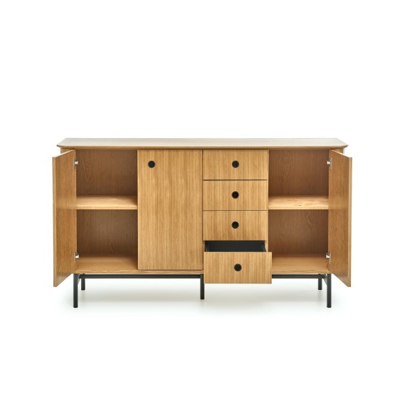 SMART komoda KM-1 dąb naturalny/czarny (3p1szt)Kolekcje 