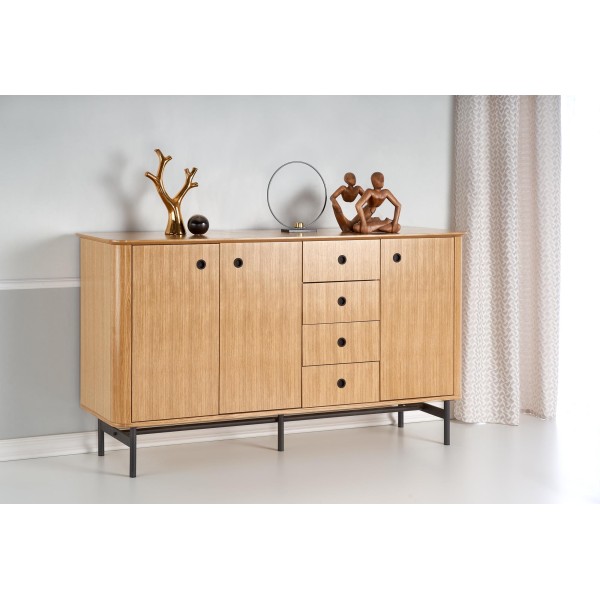 SMART komoda KM-1 dąb naturalny/czarny (3p1szt)Kolekcje 