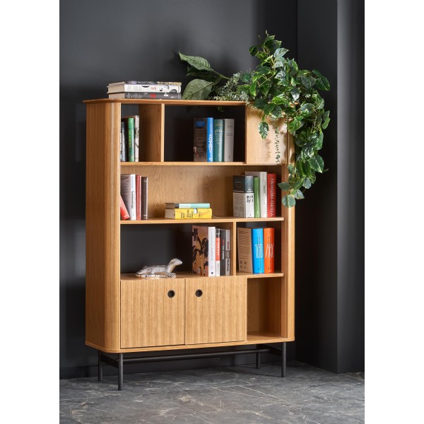 SMART regał REG-2 dąb naturalny/czarny (2p1szt)Kolekcje 