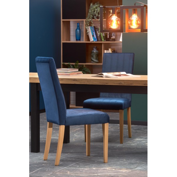 TIAGO stół rozkładany 140-220/80 blat: dąb craft, nogi: czarny (3p1szt)Stoły szklane i mdf 