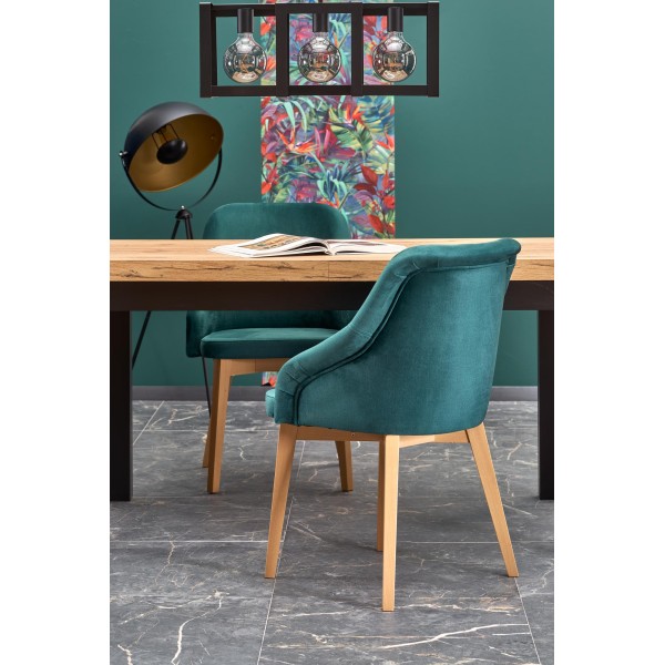 TIAGO stół rozkładany 140-220/80 blat: dąb craft, nogi: czarny (3p1szt)Stoły szklane i mdf 