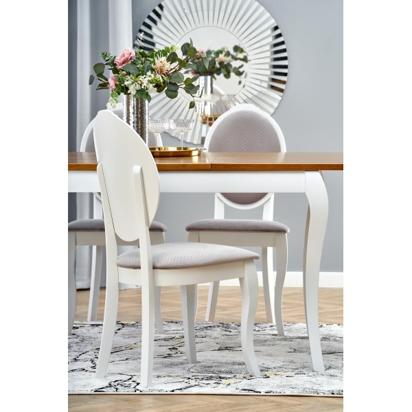 WINDSOR stół rozkładany 160-240x90x76 cm kolor ciemny dąb/biały (2p1szt)Stoły szklane i mdf 