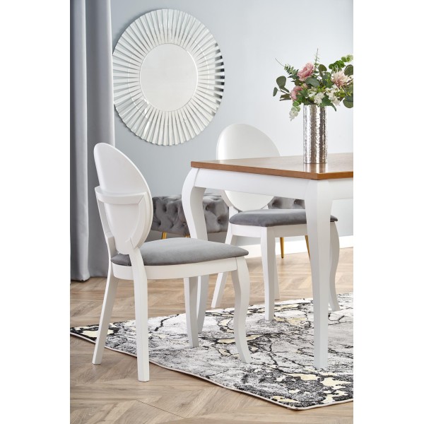 WINDSOR stół rozkładany 160-240x90x76 cm kolor ciemny dąb/biały (2p1szt)Stoły szklane i mdf 