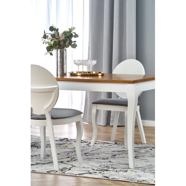 WINDSOR stół rozkładany 160-240x90x76 cm kolor ciemny dąb/biały (2p1szt)Stoły szklane i mdf 
