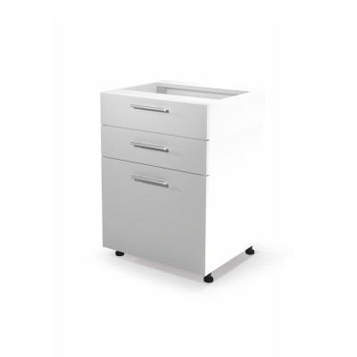 VENTO D3S-60/82 szafka dolna z szufladami, mechanizm Hettich front: biały