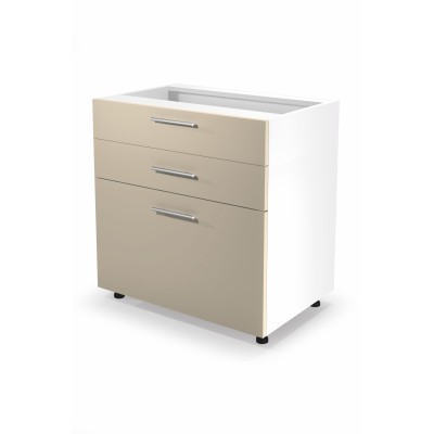 VENTO D3S-80/82 szafka dolna z szufladami, mechanizm Hettich front: beżowy