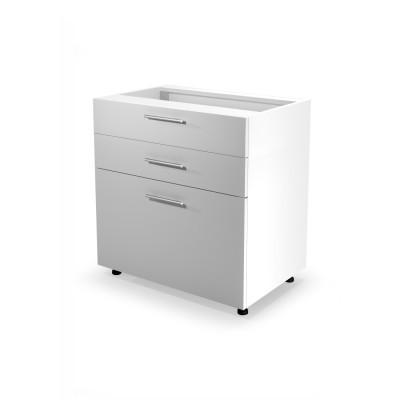 VENTO D3S-80/82 szafka dolna z szufladami, mechanizm Hettich front: biały