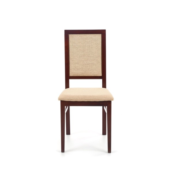 SYLWEK1 krzesło ciemny orzech, tkanina / tap: Torent Beige Halmar