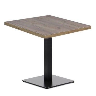 Kwadratowy barowy stolik BORYS 90x90cm dąb craft złoty