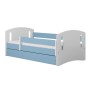 Łóżko dziecięce z barierką 180x80 Classic 2 biały+ niebieski