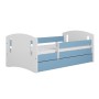 Łóżko dziecięce z barierką 180x80 Classic 2 biały+ niebieski
