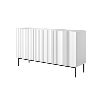 Komoda Nicole 150 cm - biały mat / czarne nóżki