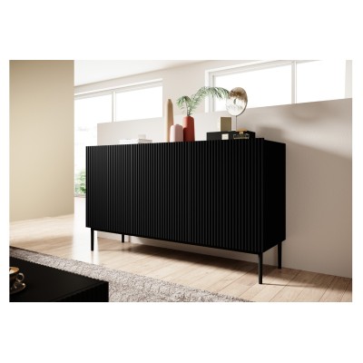 Komoda Nicole 150 cm - czarny mat / czarne nóżki
