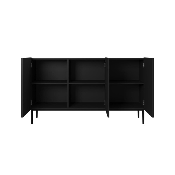 Komoda Nicole 150 cm - czarny mat / czarne nóżki