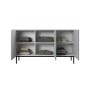 Komoda Nicole 150 cm - szałwia MDF / czarne nóżki