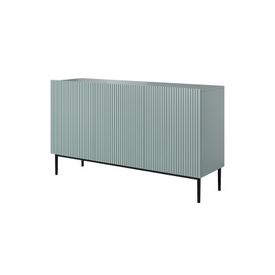 Komoda Nicole 150 cm - szałwia MDF / czarne nóżki
