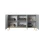 Komoda Nicole 150 cm - szałwia MDF / złote nóżki