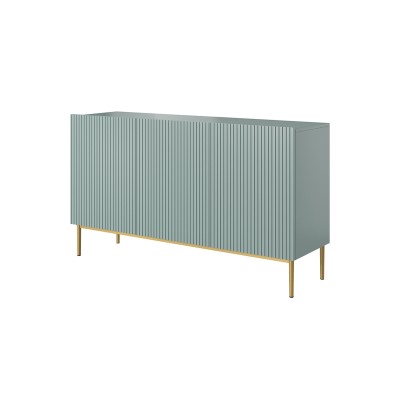 Komoda Nicole 150 cm - szałwia MDF / złote nóżki