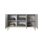 Komoda Nicole 150 cm - antyczny róż MDF / złote nóżki