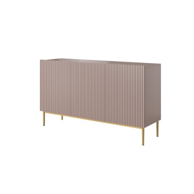 Komoda Nicole 150 cm - antyczny róż MDF / złote nóżki